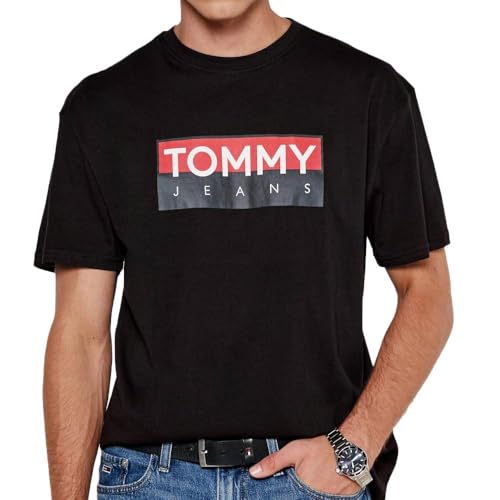 Tommy Hilfiger T-Shirt, Schwarz, für Herren, Reg, Schwarz , 56 von Tommy Hilfiger