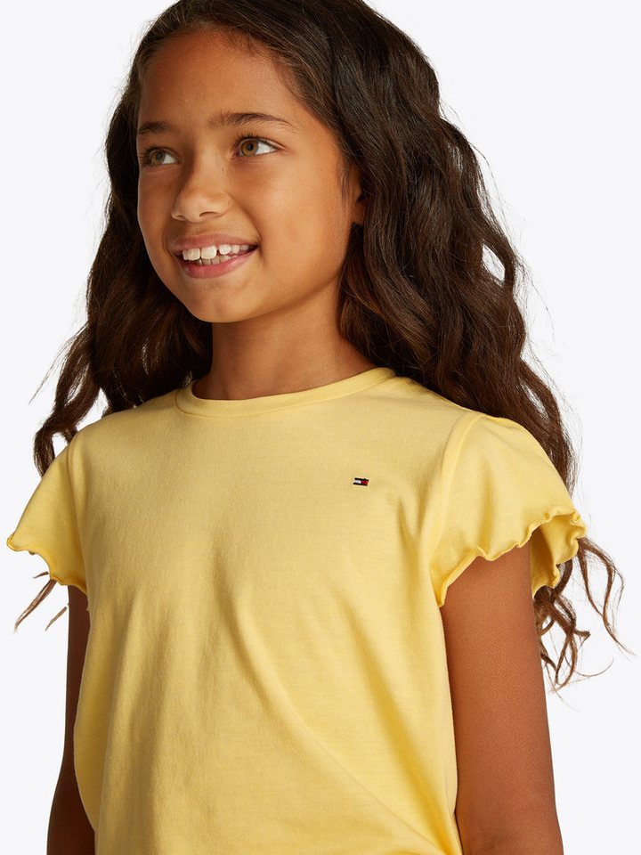 Tommy Hilfiger T-Shirt ESSENTIAL RUFFLE SLEEVE TOP mit gewelltem Ärmelabschluss von Tommy Hilfiger