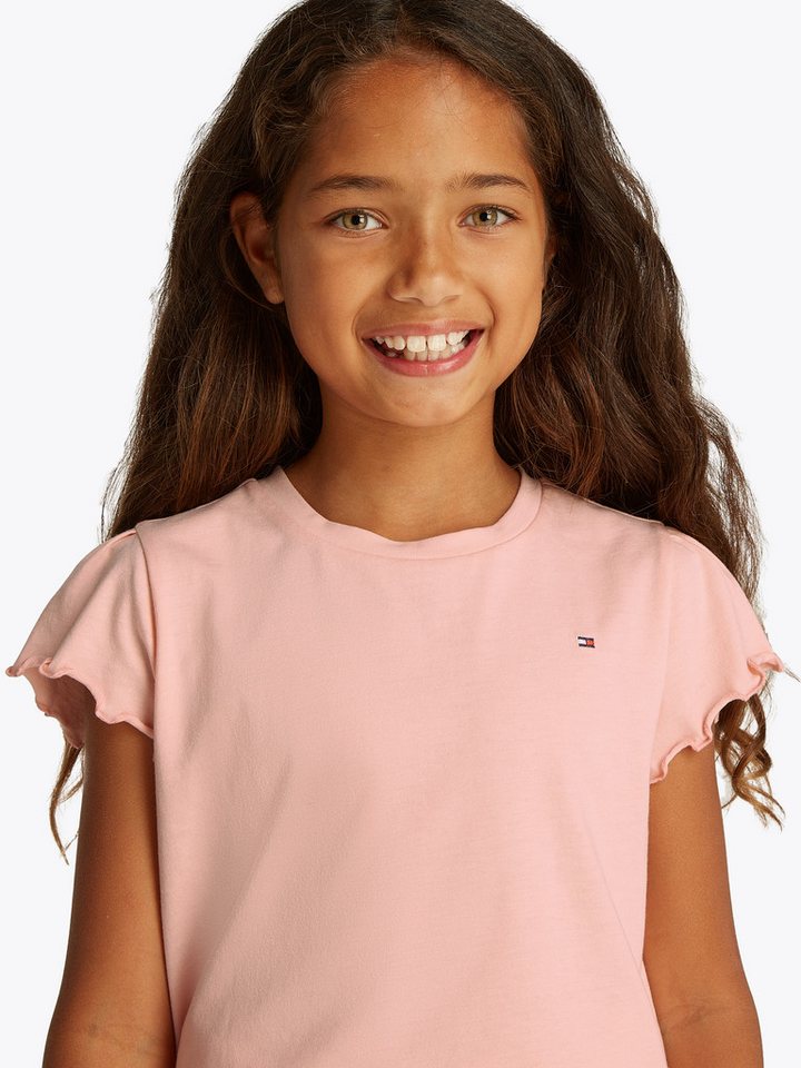 Tommy Hilfiger T-Shirt ESSENTIAL RUFFLE SLEEVE TOP mit gewelltem Ärmelabschluss von Tommy Hilfiger