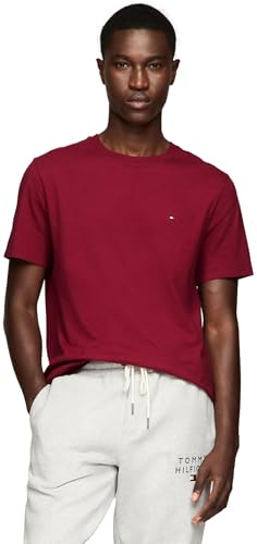 Tommy Hilfiger T-Shirt für Herren, Rundhalsausschnitt, klassische Passform, kurzärmelig, Basic Rouge, Klein von TOMMY HILFIGER