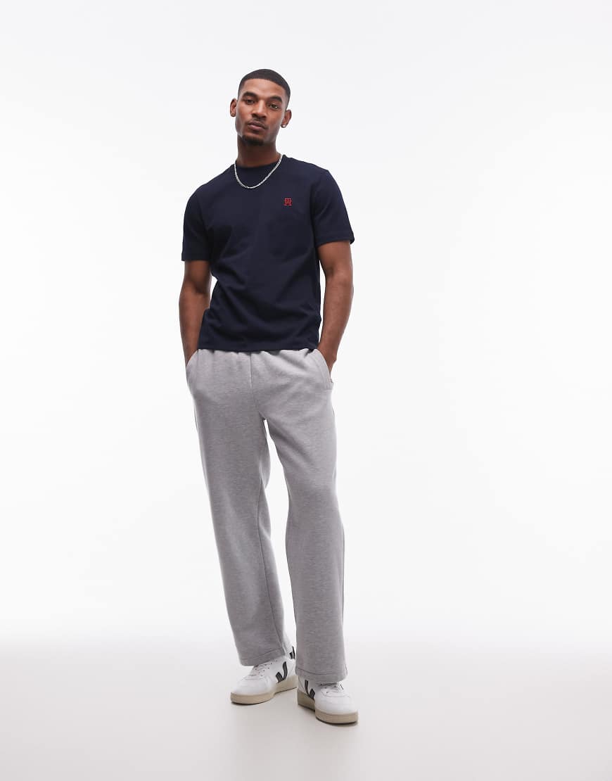 Tommy Hilfiger - T-Shirt in Marineblau mit Monogramm-Logo von Tommy Hilfiger