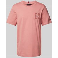 Tommy Hilfiger T-Shirt mit Label-Patch in Hellrot, Größe L von Tommy Hilfiger