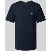 Tommy Hilfiger T-Shirt mit Label-Patch in Marine, Größe L von Tommy Hilfiger