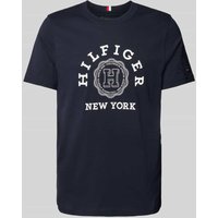 Tommy Hilfiger T-Shirt mit Label-Print in Marine, Größe M von Tommy Hilfiger