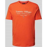 Tommy Hilfiger T-Shirt mit Label-Print in Orange, Größe M von Tommy Hilfiger