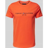 Tommy Hilfiger T-Shirt mit Label-Stitching in Orange, Größe XXL von Tommy Hilfiger