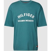 Tommy Hilfiger T-Shirt mit Logo-Stitching Modell 'ARCHIVE' in Bottle, Größe L von Tommy Hilfiger