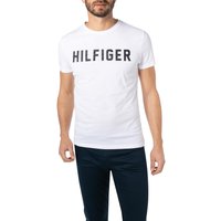 Tommy Hilfiger Herren T-Shirt weiß Baumwolle unifarben von Tommy Hilfiger