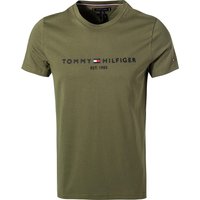 Tommy Hilfiger Herren T-Shirt grün Baumwolle von Tommy Hilfiger