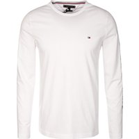 Tommy Hilfiger Herren Longsleeve weiß Baumwolle Slim Fit von Tommy Hilfiger