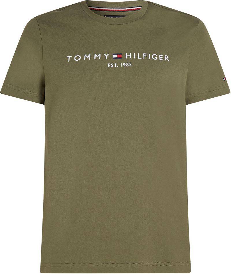 Tommy Hilfiger T-shirt Logo Olivgrün - Größe S von Tommy Hilfiger