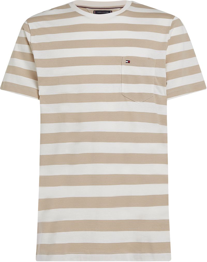 Tommy Hilfiger T-shirt Streifen Beige - Größe S von Tommy Hilfiger