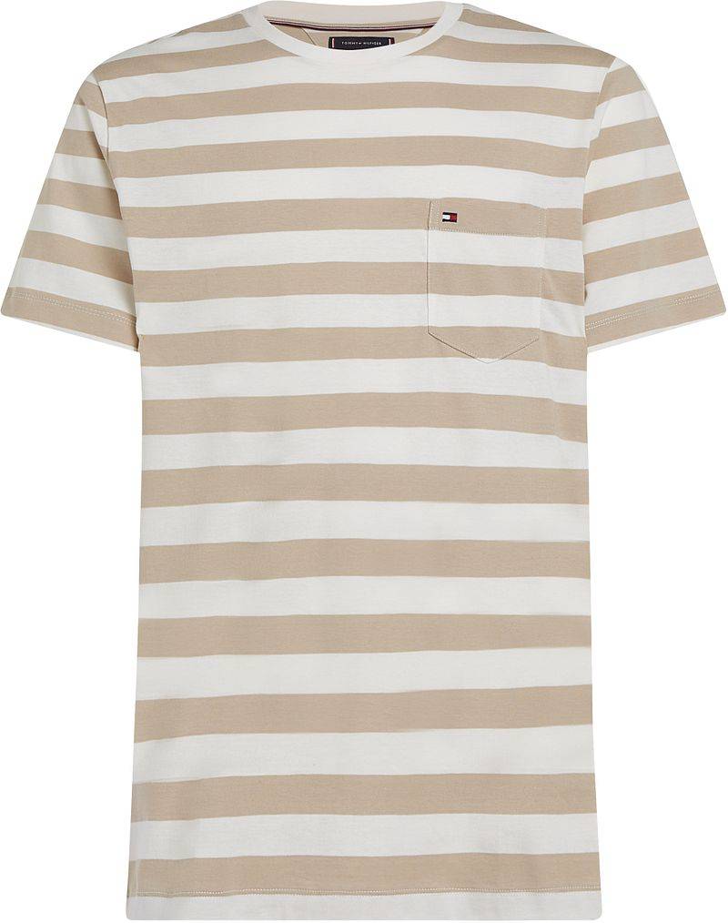 Tommy Hilfiger T-shirt Streifen Beige - Größe S von Tommy Hilfiger