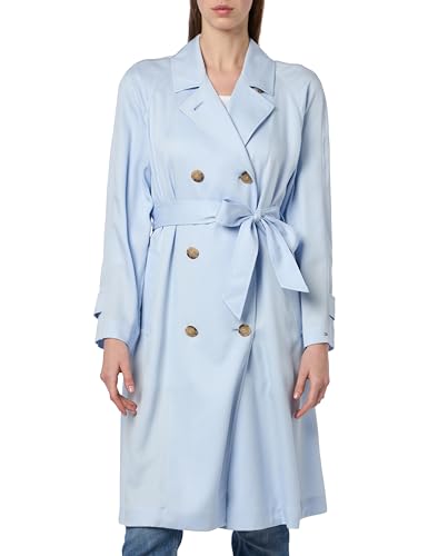 Tommy Hilfiger Damen Mantel Trenchcoat, Blau (Breezy Blue), 42 von Tommy Hilfiger