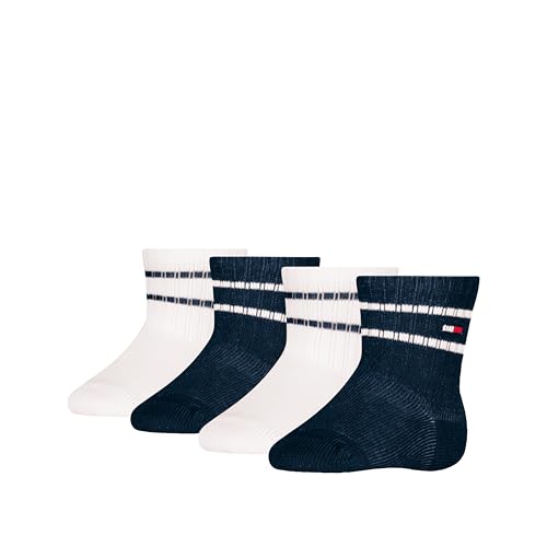 Tommy Hilfiger Unisex Baby Sport Crew Sock, Navy/White, 15-18 EU von Tommy Hilfiger
