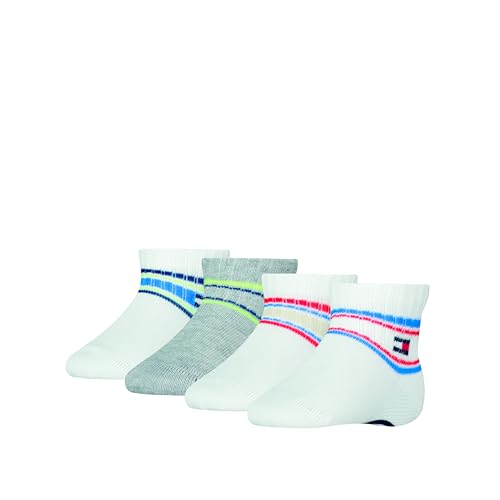 Tommy Hilfiger Baby Classic Socken, Weiß/Blau, 15/18 (4er Pack) von Tommy Hilfiger