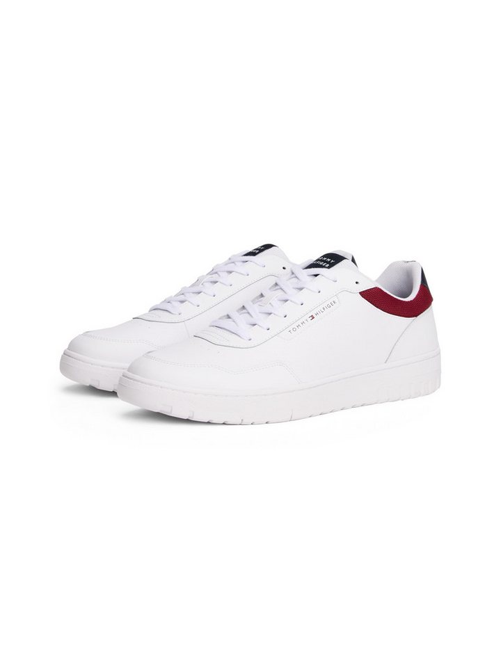 Tommy Hilfiger TH BASKET CORE LTH Sneaker, Freizeitschuh, Halbschuh, Schnürer, Logo-Aufnäher an der Schuhzunge von Tommy Hilfiger