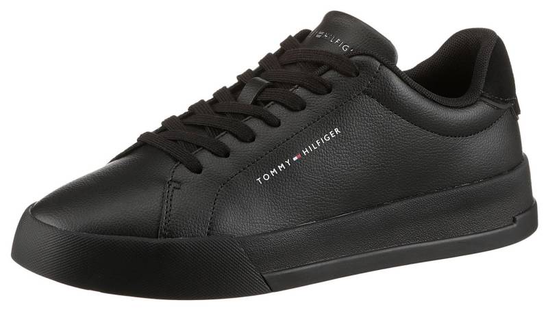 Tommy Hilfiger TH COURT LTH DETAIL ESS Sneaker, Freizeitschuh, Halbschuh, Schnürschuh mit seitlichem Logoschriftzug von Tommy Hilfiger