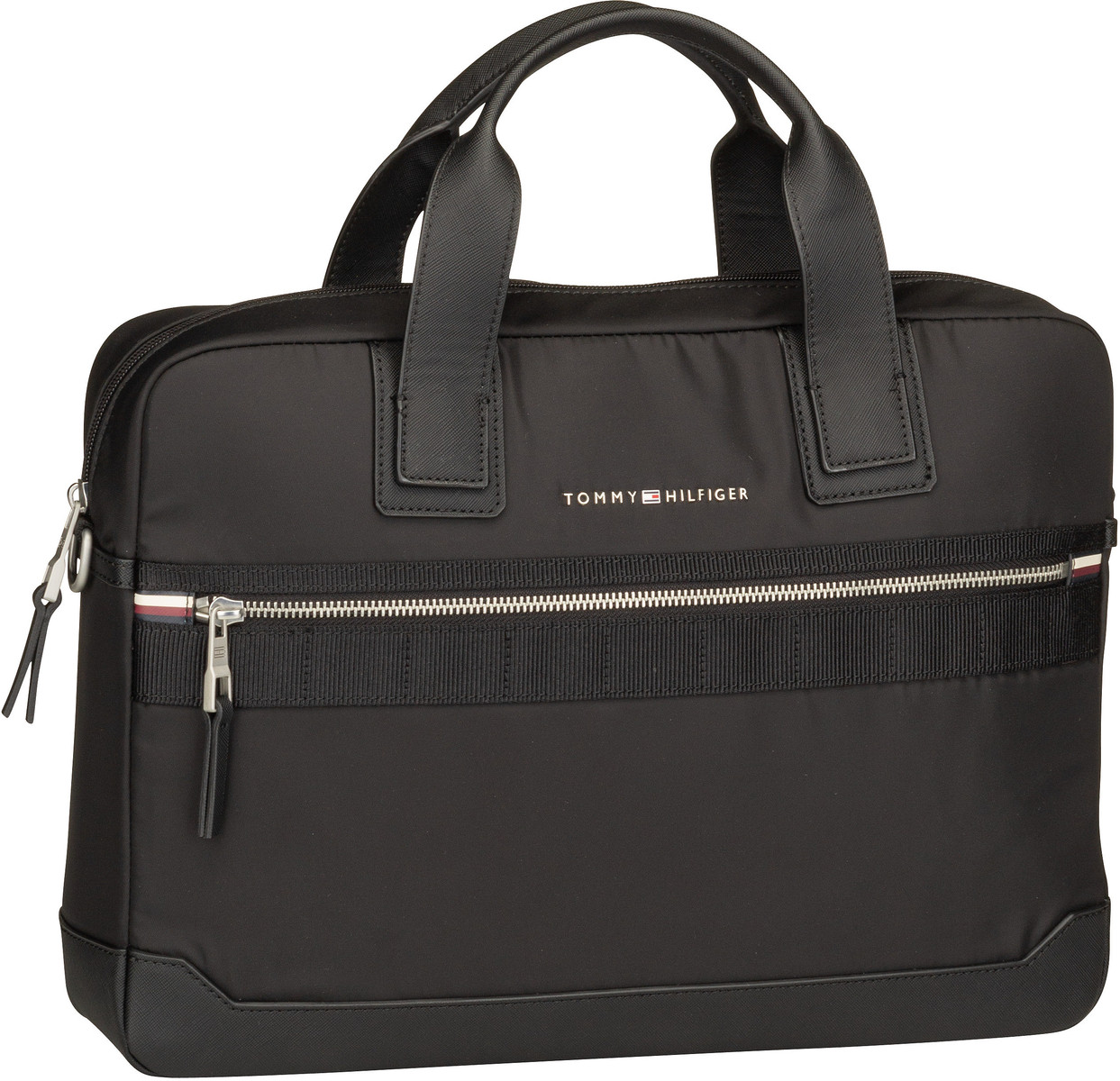 Tommy Hilfiger TH Elevated Nylon Computer Bag FA23  in Schwarz (9.6 Liter), Aktentasche von Tommy Hilfiger