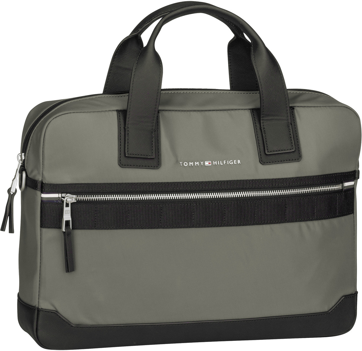 Tommy Hilfiger TH Elevated Nylon Computer Bag FA23  in Grau (9.6 Liter), Aktentasche von Tommy Hilfiger