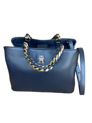 Tommy Hilfiger TH Feminine Medium Satchel Space Blue von Tommy Hilfiger