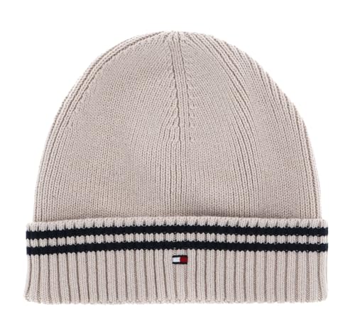 Tommy Hilfiger TH Flag Stripe Beanie Cashmere Creme von Tommy Hilfiger