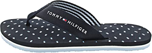 Tommy Hilfiger TH Flags Flat Beach Sanda Zehentrenner Blau (38) von Tommy Hilfiger