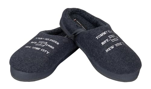 Tommy Hilfiger TH Herren-Slipper, Hausschuhe mit starrer, rutschfester Sohle und Fellpolsterung Art. XM0XM02604, DW5 Desert sky, 41 von Tommy Hilfiger