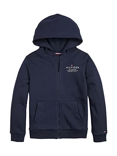 Tommy Hilfiger TH LOGO HOODIE ZIP TROUGH, blau(blue), Gr. 100 von Tommy Hilfiger