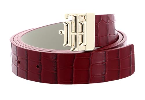 Tommy Hilfiger TH Logo Reversible Belt 3.0 W85 Red Croco/Alabaster von Tommy Hilfiger