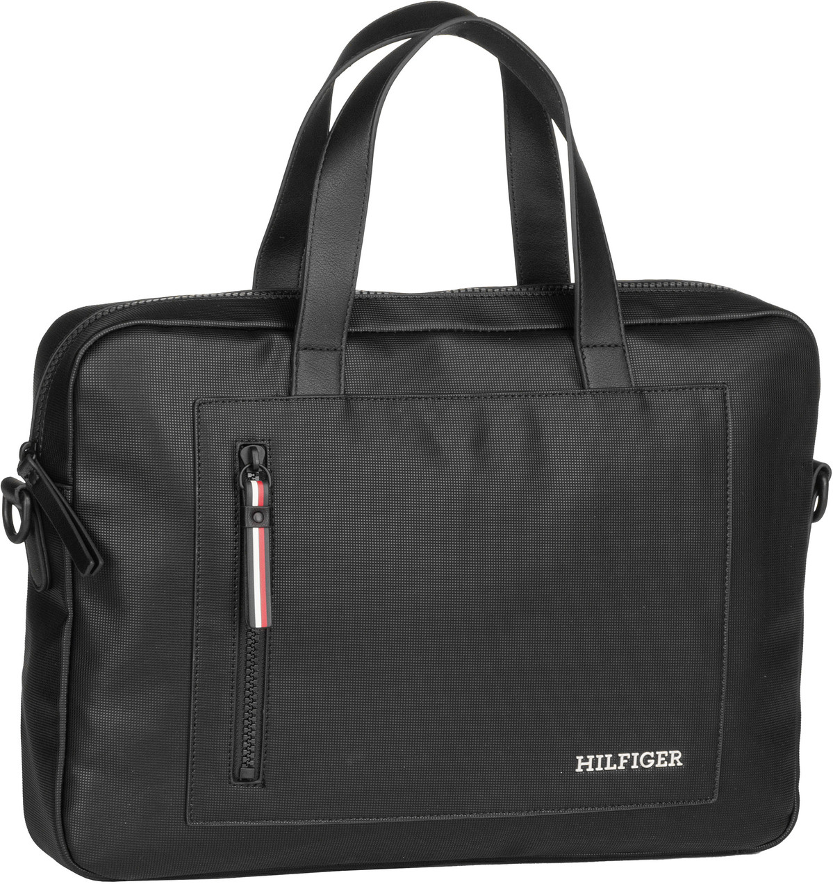 Tommy Hilfiger TH Piqué Slim Computer SP24  in Schwarz (6.7 Liter), Aktentasche von Tommy Hilfiger