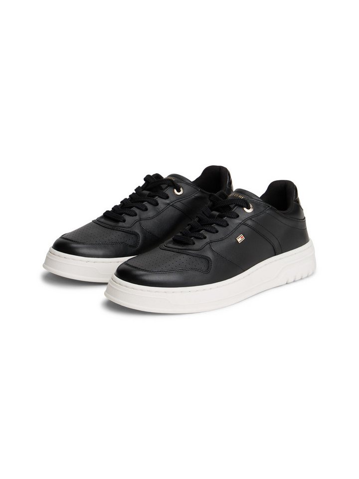 Tommy Hilfiger TH SPORTY CUPSOLE LEATHER Plateausneaker, Freizeitschuh, Halbschuh, Schnürschuh mit seitlichem Logo von Tommy Hilfiger