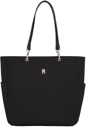 Tommy Hilfiger TH SPRING TOTE AW0AW16902 TH SPRING TOTE AW0AW16902, Damen, Schwarz, OS, Schwarz (Schwarz), Tragetasche von Tommy Hilfiger