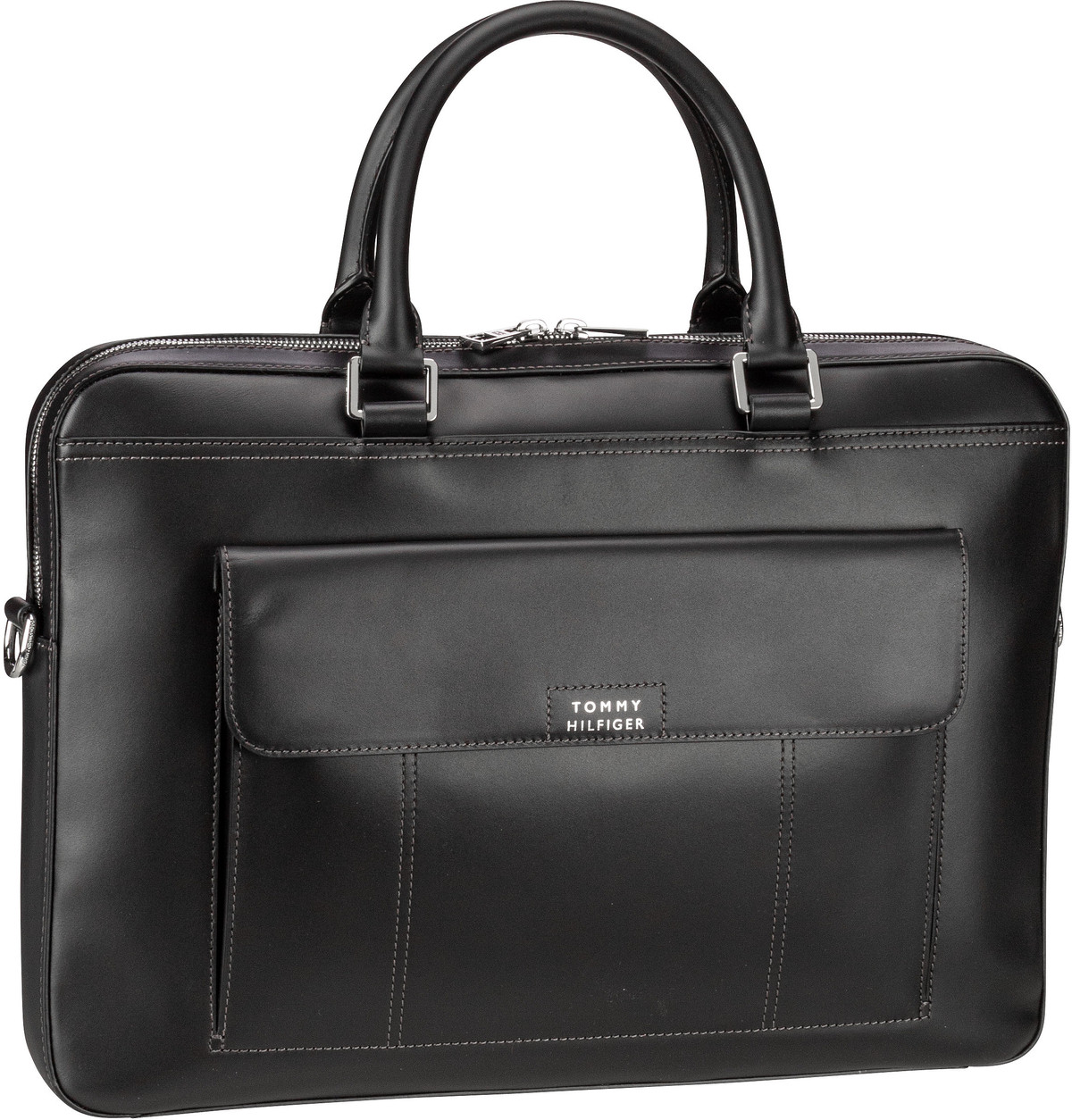 Tommy Hilfiger TH SPW Leather Computer Bag PSP24  in Schwarz (8.1 Liter), Aktentasche von Tommy Hilfiger