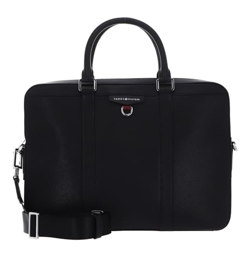 Tommy Hilfiger TH Struc Leather Computer Bag Black von Tommy Hilfiger