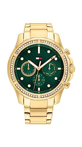 Tommy Hilfiger Multi Zifferblatt Quarz Uhr für Damen mit Gelbgoldfarbenes Edelstahlarmband - 1782614 von Tommy Hilfiger