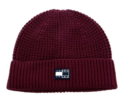 TOMMY HILFIGER TJM Split Logo Beanie Deep Burgundy von TOMMY HILFIGER