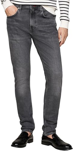 Tommy Hilfiger Herren Jeans Hose Tapered Slim Fit, Grau (Rich Grey), 34W/36L von Tommy Hilfiger