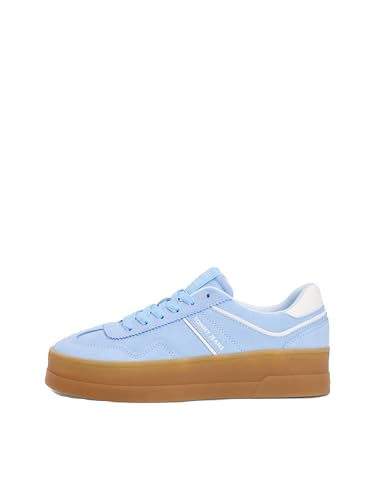 Tommy Hilfiger The Greenwich Flatform Suede Damen-Sneaker, Blau (Sugarplum Blue), 40.5 EU von Tommy Hilfiger
