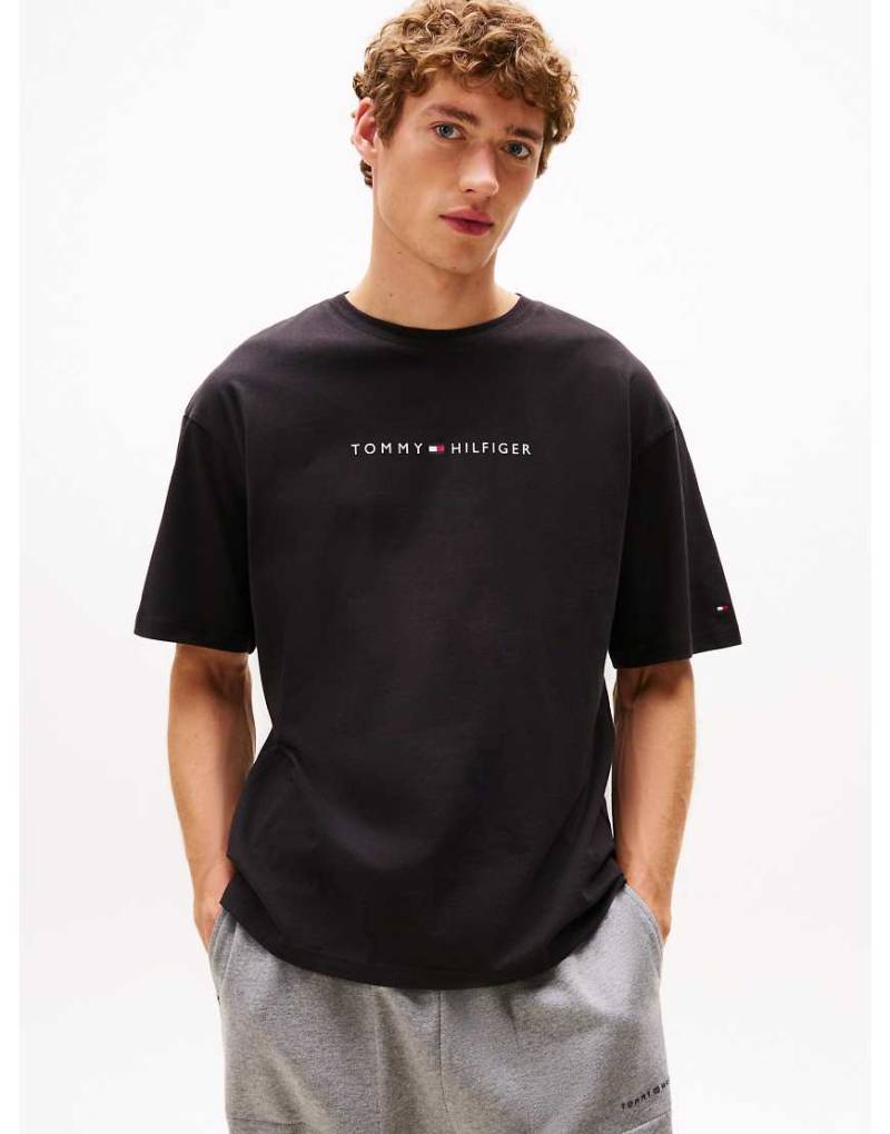 Tommy Hilfiger - The Original - Lounge-T-Shirt in Schwarz mit Logo von Tommy Hilfiger