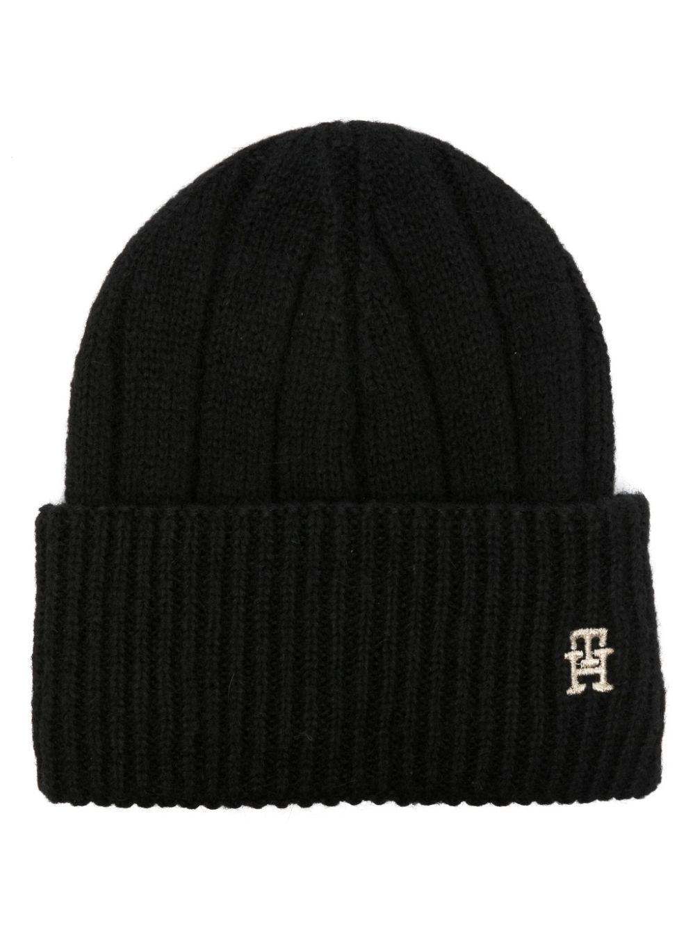 Tommy Hilfiger Timeless Beanie mit Logo-Stickerei - Schwarz von Tommy Hilfiger