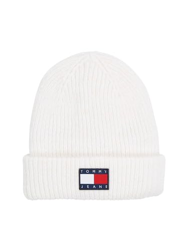 Tommy Hilfiger Tommy Jeans Damen Strickmütze mit Wolle TJW Soft Ready Beanie Weiss (10) OneSize von Tommy Hilfiger