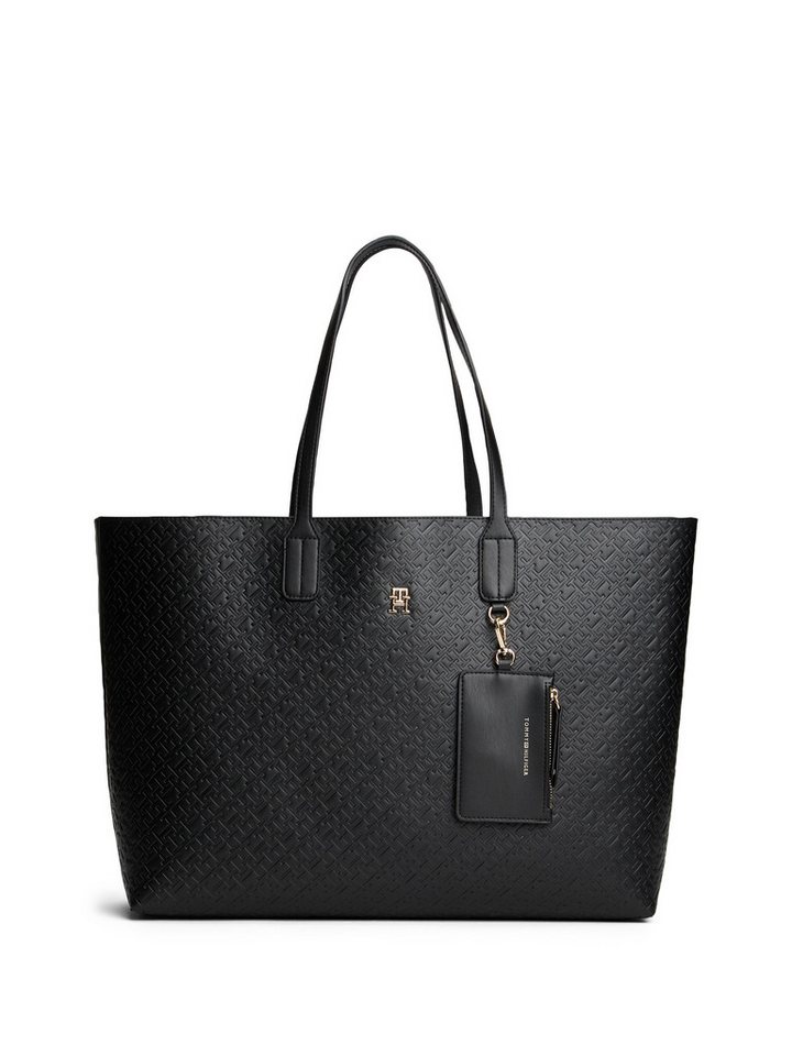 Tommy Hilfiger Tragetasche TH ICON TOTE MONO (2-tlg., Außentasche mit Reißverschluss), Damen Schultertasche, Shopper mit geprägten Logoinitialen von Tommy Hilfiger