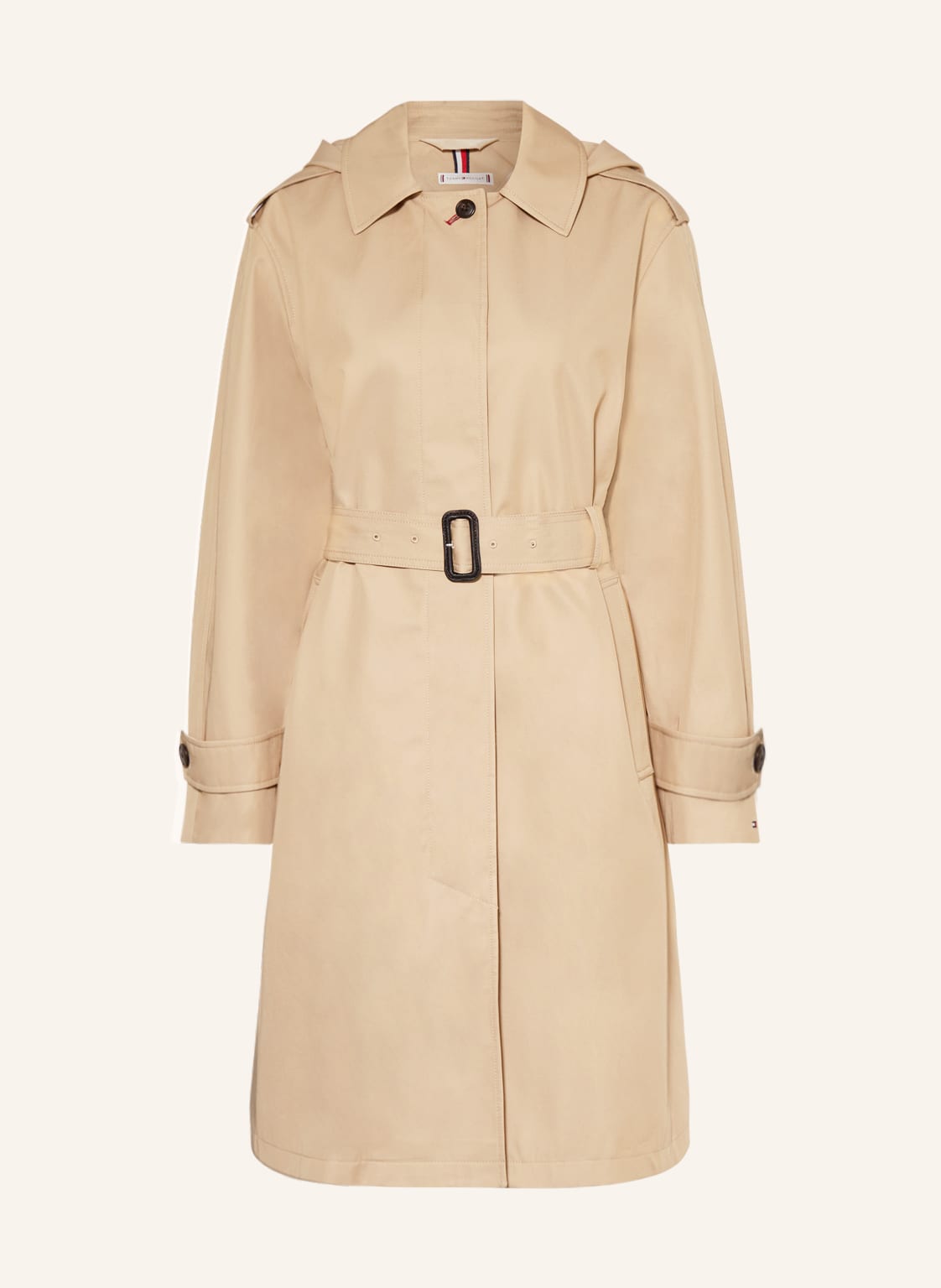 Tommy Hilfiger Trenchcoat Mit Abnehmbarer Kapuze beige von Tommy Hilfiger