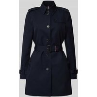 Tommy Hilfiger Trenchcoat mit Gürtel und Schulterriegeln in Dunkelblau, Größe M Tommy Hilfiger Trenchcoat mit Gürtel und Schulterriegeln in Dunkelblau, Größe M von Tommy Hilfiger