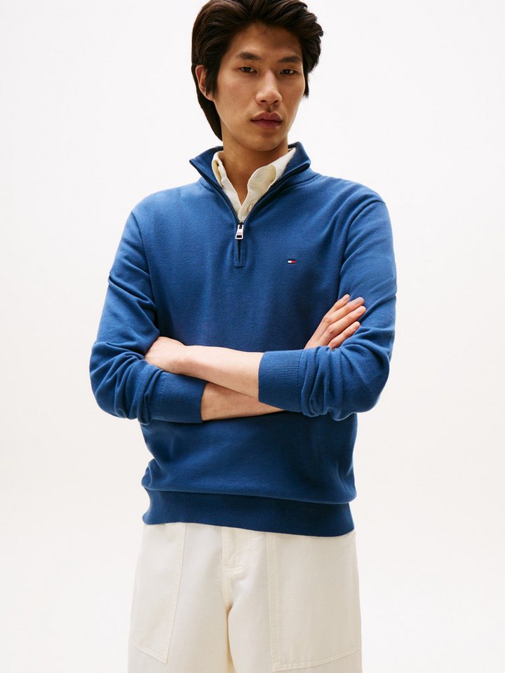 Tommy Hilfiger Troyer ESSENTIAL COTTON ZIP MOCK von Tommy Hilfiger
