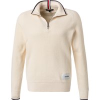 Tommy Hilfiger Herren Troyer beige Baumwolle unifarben von Tommy Hilfiger