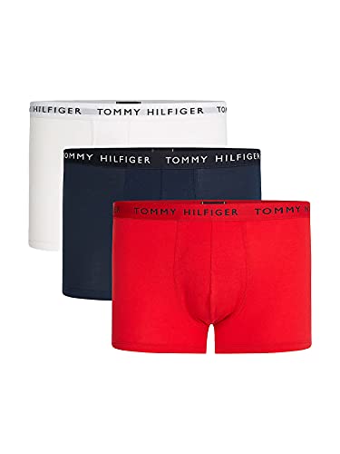 Tommy Hilfiger Herren 3er Pack Boxershorts Trunks Unterwäsche, Mehrfarbig (White/Desert Sky/Primary Red), XXL von Tommy Hilfiger