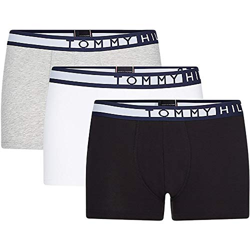 Tommy Hilfiger Herren Boxershorts Trunks Unterwäsche, Blau (Pvh Black/Pvh White/Grey Heather), S von Tommy Hilfiger
