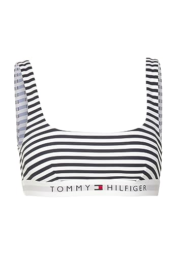 Tommy Hilfiger UW0UW045600LF Bralette Print Navy White Stripe (Weiss/Blau, M) von Tommy Hilfiger